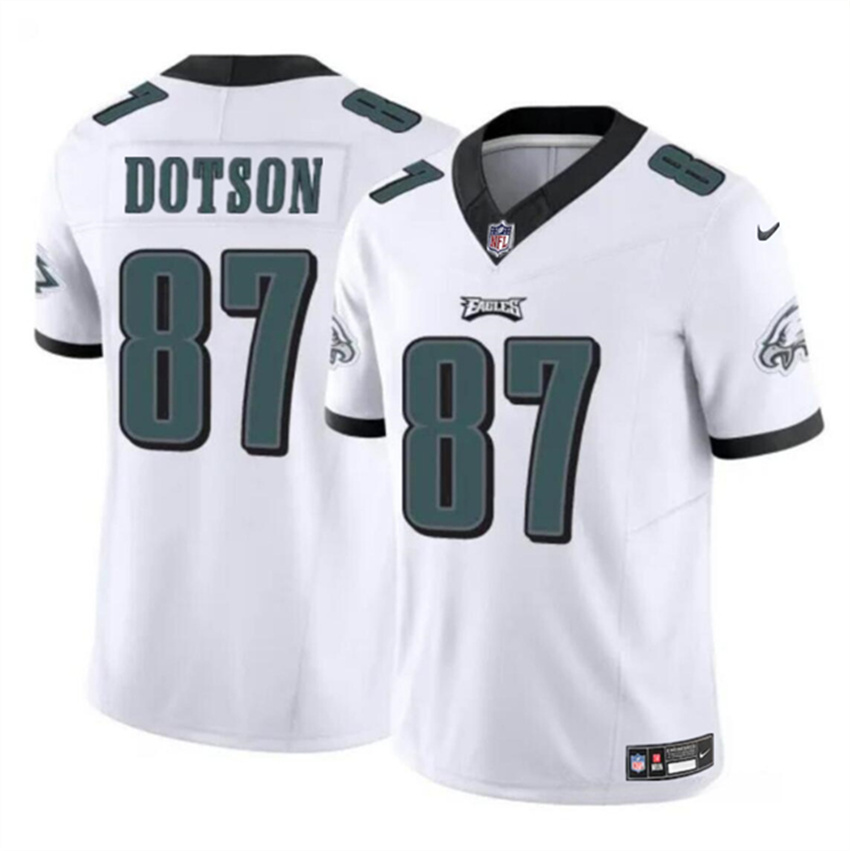 Men's White Philadelphia Eagles #87 Jahan Dotson F.U.S.E Vapor Untouchable Limited Stitched Football Jersey